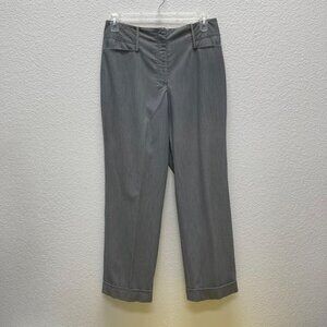 LARRY LEVINE Stretch Women's Sz 12 Flat Cuffed Gray Pants with Belt Loops